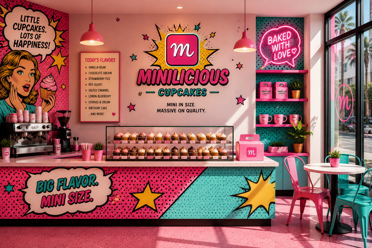 Pop Art Minilicious bakery interior